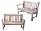 Vintage Spanish Rustic Garden Benches, Set of 2, Image 1