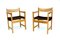 Pine & Canvas Armchairs, Sweden, 1970s, Set of 2, Image 1