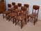 Antique Chairs in Leather and Mahogany from Maison E. Diot, 1900, Set of 7 3