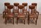Antique Chairs in Leather and Mahogany from Maison E. Diot, 1900, Set of 7 1