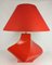 Lámpara de mesa Kostka vintage de cerámica roja de Y Boudry, France, años 90, Imagen 6