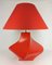 Lampada da tavolo Kostka vintage in ceramica rossa di Y Boudry, Francia, anni '90, Immagine 9