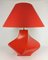 Vintage Kostka Table Lamp in Red Ceramic by Y Boudry, France, 1990s 9