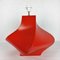 Lámpara de mesa Kostka vintage de cerámica roja de Y Boudry, France, años 90, Imagen 7