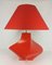 Lampada da tavolo Kostka vintage in ceramica rossa di Y Boudry, Francia, anni '90, Immagine 3