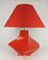 Lámpara de mesa Kostka vintage de cerámica roja de Y Boudry, France, años 90, Imagen 3