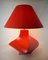 Vintage Kostka Table Lamp in Red Ceramic by Y Boudry, France, 1990s 12