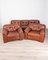 Vintage Sofa Set with Lounge Chairs in Leather, 1980s, Set of 3, Image 1