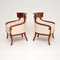 Antique Swedish Birch Armchairs, Set of 2 3