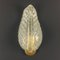 Large Mid-Century Italian Leaf Wall Light in Brass & Murano Glass from Barovier & Toso, 1950s 4