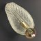 Large Mid-Century Italian Leaf Wall Light in Brass & Murano Glass from Barovier & Toso, 1950s 9