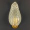 Large Mid-Century Italian Leaf Wall Light in Brass & Murano Glass from Barovier & Toso, 1950s 1