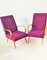 Fauteuils Mid-Century Violets par Jaroslav Smidek, Tchécoslovaquie, 1960s, Set de 2 3