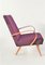 Mid-Century Armchairs in Purple by by Jaroslav Smidek, Czechoslovakia, 1960s, Set of 2, Image 2