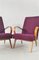 Mid-Century Armchairs in Purple by by Jaroslav Smidek, Czechoslovakia, 1960s, Set of 2 4
