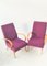 Mid-Century Armchairs in Purple by by Jaroslav Smidek, Czechoslovakia, 1960s, Set of 2 1