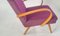 Mid-Century Armchairs in Purple by by Jaroslav Smidek, Czechoslovakia, 1960s, Set of 2 6