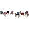 Modell 121 Esszimmerstühle aus rotem & schwarzem Leder von Afra & Tobia Scarpa für Cassina, 1967, 10er Set 4