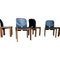 Sedie da pranzo nr. 121 in noce e pelle nera di Afra & Tobia Scarpa per Cassina, 1967 set di 8, Immagine 7