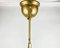 Gilt Brass and Textured Glass Suspended Chandelier 4