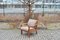 Vintage Leather & Teak Armchair by Johannes Andersen for Silkeborg Møbelfabrik 1