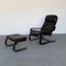 Lounge Chair Leather with Pouf, Set of 2, Image 1