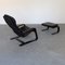 Lounge Chair Leather with Pouf, Set of 2 6