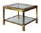 Mid-Century Brass & Glass Top Side Tables, Set of 2 2