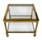 Mid-Century Brass & Glass Top Side Tables, Set of 2 3