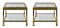 Mid-Century Brass & Glass Top Side Tables, Set of 2 1