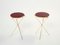 Brass Red Lacquer Gueridon Tables from Maison Jansen, 1960s, Set of 2, Image 1