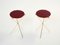 Brass Red Lacquer Gueridon Tables from Maison Jansen, 1960s, Set of 2 4