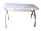 Bureau Vintage en Verre Blanc et Pieds en Chrome 7