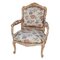 French Bergere Chairs in Floral Fabric, Set of 2 2