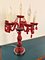 Vintage Tischlampe aus rotem Muranoglas 1