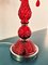 Lámpara de mesa vintage de cristal de Murano rojo, Imagen 6