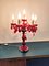 Lámpara de mesa vintage de cristal de Murano rojo, Imagen 5