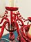 Lámpara de mesa vintage de cristal de Murano rojo, Imagen 2
