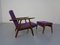 Model GE-240 Armchair and Ottoman by Hans J. Wegner for Getama, 1950s, Set of 2 2