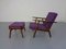 Model GE-240 Armchair and Ottoman by Hans J. Wegner for Getama, 1950s, Set of 2 3