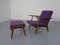 Model GE-240 Armchair and Ottoman by Hans J. Wegner for Getama, 1950s, Set of 2 1