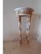 Antiker italienischer Säulentisch mit Marmorplatte und vergoldetem geschnitztem Holz 2