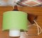Lámpara de techo colgante pequeña de teca opalina en verde, años 60, Imagen 8