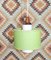Lámpara de techo colgante pequeña de teca opalina en verde, años 60, Imagen 7