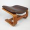 Teak and Leather Footstool from Skipper Mobler, 1970s 1