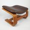 Teak and Leather Footstool from Skipper Mobler, 1970s, Image 1