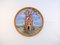 Hand-Painted Porcelain The Tower Plate by Lithian Ricci 1