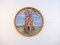 Hand-Painted Porcelain The Tower Plate by Lithian Ricci, Image 1