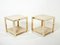 Italian Brass, Chrome & Travertine End Tables, 1970s, Set of 2 16