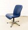 Swiss Executive Desk Chair in Ocean Blue Leather from Sitag, 1970s 1